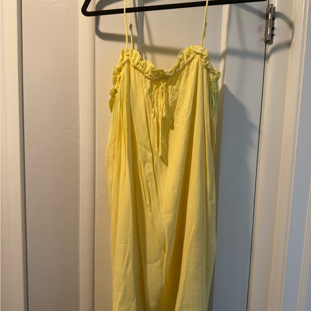 Privacy Please Yellow Jumpsuit with Elastic Waist